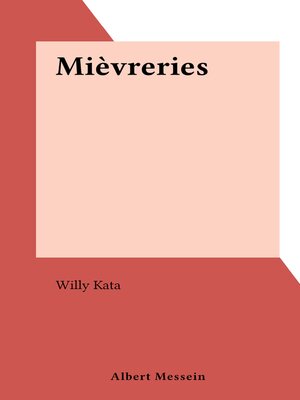 cover image of Mièvreries
